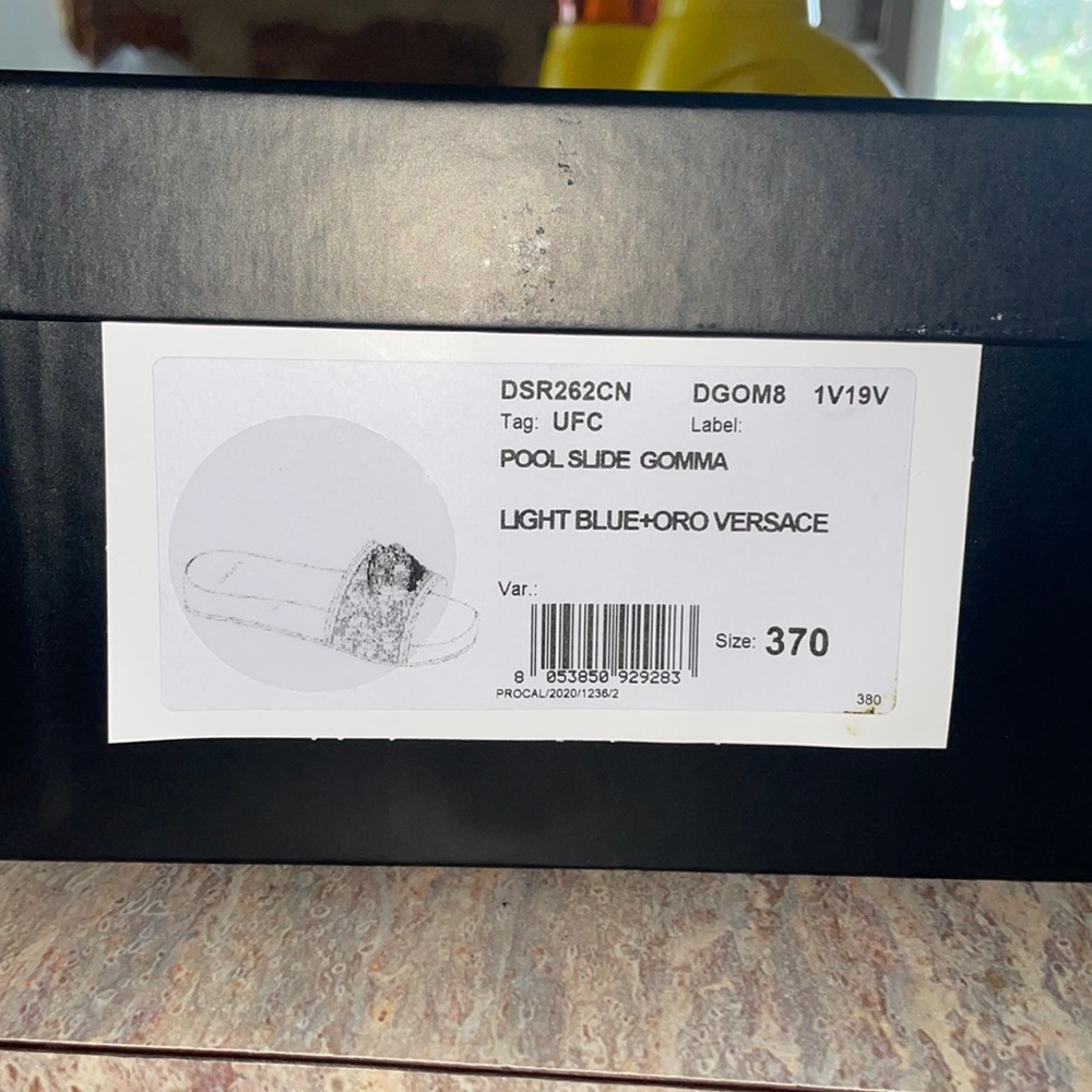 Versace baby blue slides